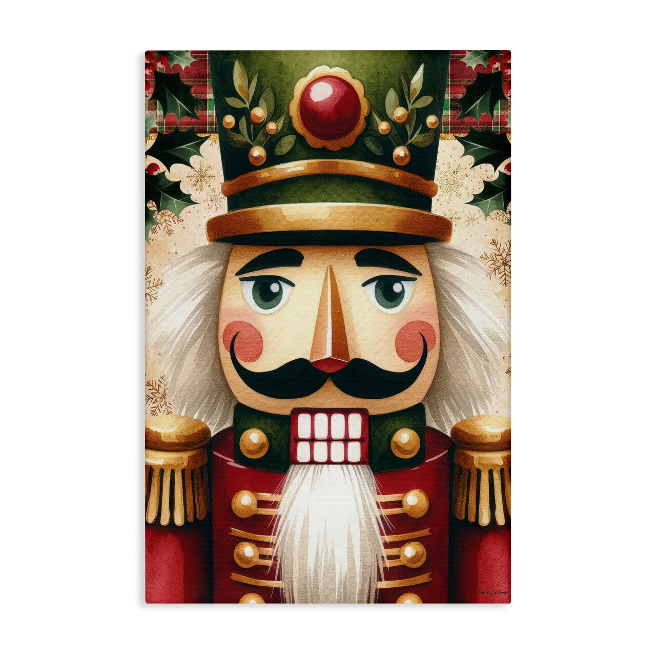 Stupell Industries Traditional Festive Nutcracker Canvas, design by Nicole DeCamp